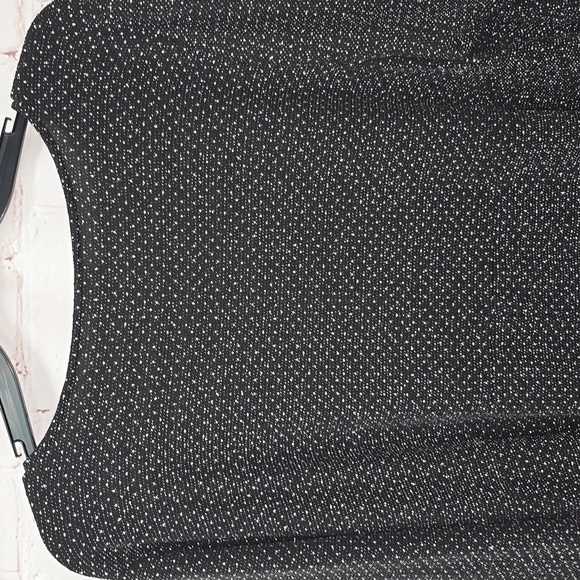 Ruby Red Black Tunic Silver Metallic Embellishments 3/4 Sleeve Womens Size 2x - Picture 9 of 15